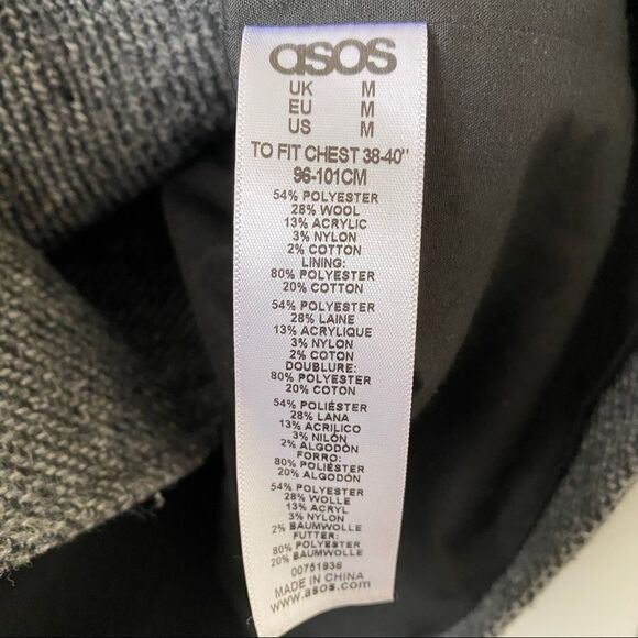 Asos-Wool Blend Basket Weave and Clasp Front Short Coat (Medium) - Picture 9 of 10